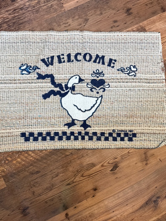 Other - Goose Welcome Vintage 80's Mud Rug Woven Knot Rag Rug 22"x 33"